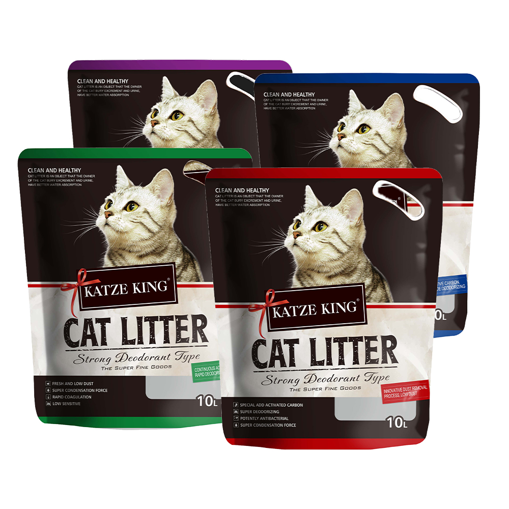 KATZE KING BENTONITE CAT LITTER 1-3.5MM BALL SHAPE HARD CLUMPING WITH SCENT
