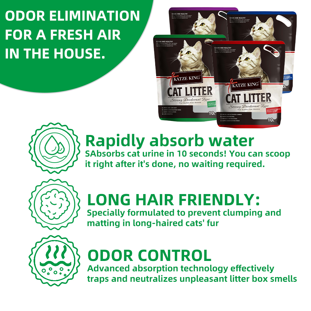 KATZE KING BENTONITE CAT LITTER 1-3.5MM BALL SHAPE HARD CLUMPING WITH SCENT